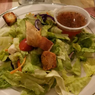 Excellent salad with house dressing