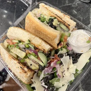 'Shroom with a view sandwich with side salad