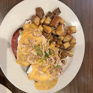 Chorizo eggs Benedict