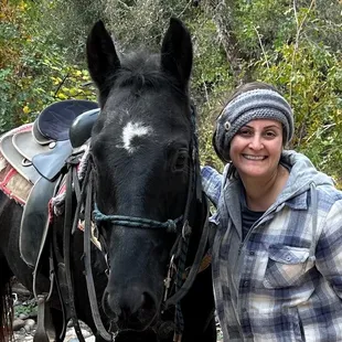 The wife with her new best friend, Blackjack.