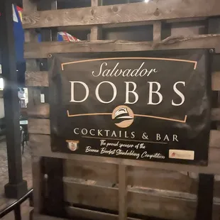 a sign for a bar