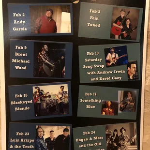 Friday and Saturday bands