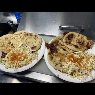 our delicious pupusas! Many different flavors to try out, our most ordered is the pork and beans.
