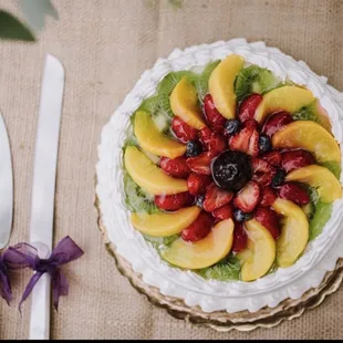 Our wedding cake: Mango Tres Leches