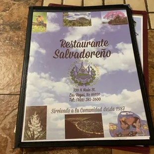 Menu cover