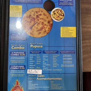 menu, pizza