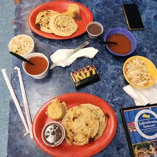 a table full of food