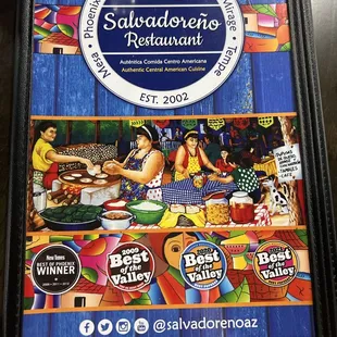 This is the cover of their menu