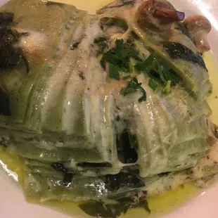 Spinach lasagna.  My fav here!