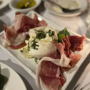 Special, Burrata with Prosciutto topped with olive oil &amp; fresh herbs...my mouth is watering!!!