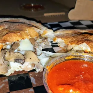 Philly Calzone w/ side of marinara