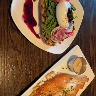 herb and cheese bread, burrata bruschetta