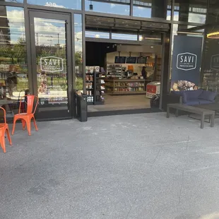 the entrance to the store