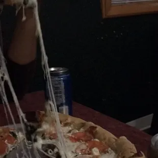 Margarita pizza with chicken added