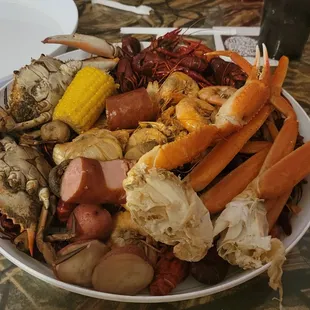 This was an amazing place!  I will return.   This was the all you can eat seafood boil.   Umm yes please!