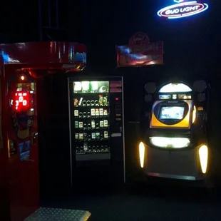 Games. Online jukebox. cigarette and candy vending machine