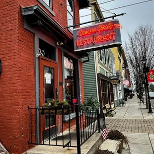 the front of the restaurant
