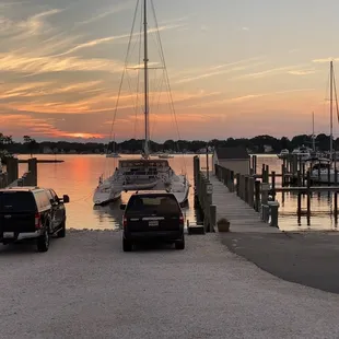 Gorgeous sunset shot from our seats overlooking the marina