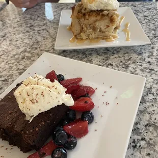 Spiced brownie and bread pudding