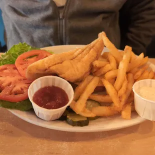 Fish sandwich and fries