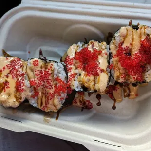 Shrimp tempura musubi