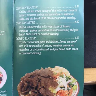 a menu for a restaurant