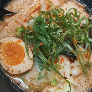 Garlic Black Bean Ramen with extra egg.