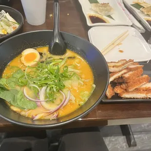 Curry ramen and katsu chicken