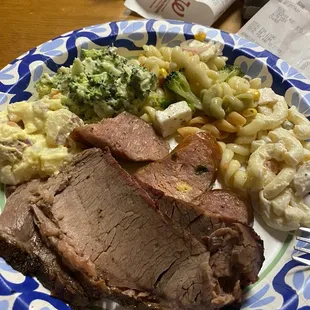 Brisket, sausage and 4 sides. Sooooooo hood