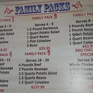 Family menu