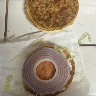 Inside of veggie burger!