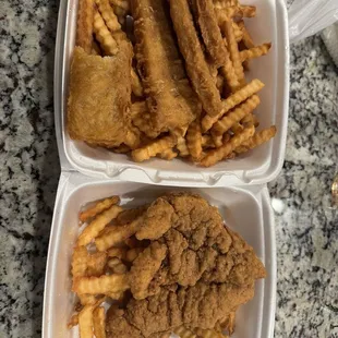 chicken wings and fried chicken, food