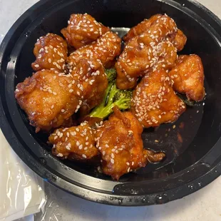 Very dry and nasty sesame chicken.