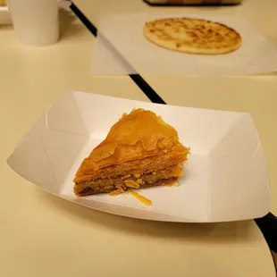 a piece of pie on a plate