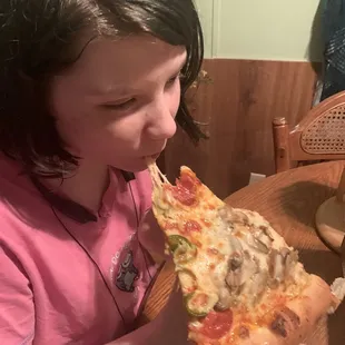 Kids with Sam's pizza