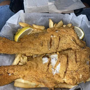2 piece whole catfish dinner