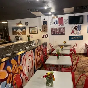 interior, sushi and sashimi