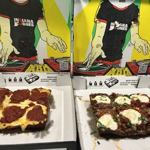 Pepperoni on the left and El Jefe on the right