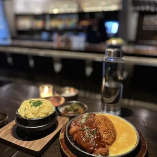 Egg Souffle and Kimchi Fried Rice with Chicken Katsu