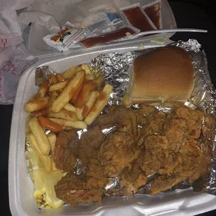 Wings shrimp frozen fries