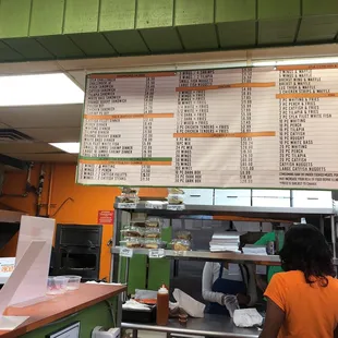 the menu