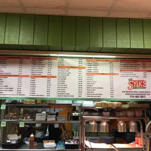the menu