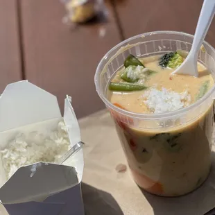 Spicy red curry (chicken, 3 of 10 on their spicy scale)