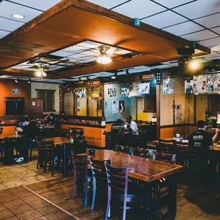 the interior of sam won garden restaurant