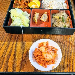 Spicy pork bento box