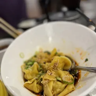 Wonton w/ chili oil sauce -@tinah