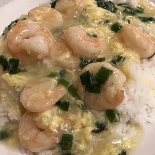 Shrimp with Egg on Rice