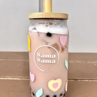 Strawberry Milk Tea with real fruit! My favorite flavor! 10/10