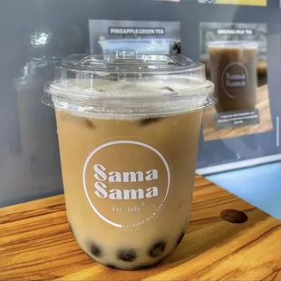Original milk tea and boba