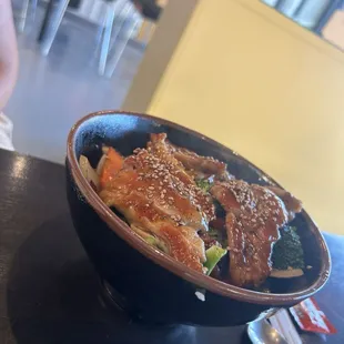 Chicken Teriyaki good sized portion and yummy. Sliced Chicken breast was crispy.